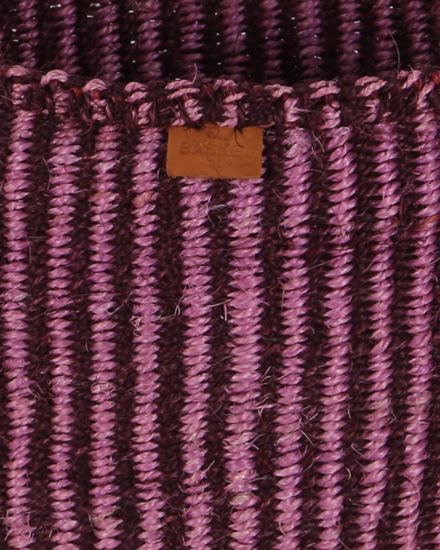 Kipuli: Bordeaux and Pink Pinstripe Woven Storage Basket