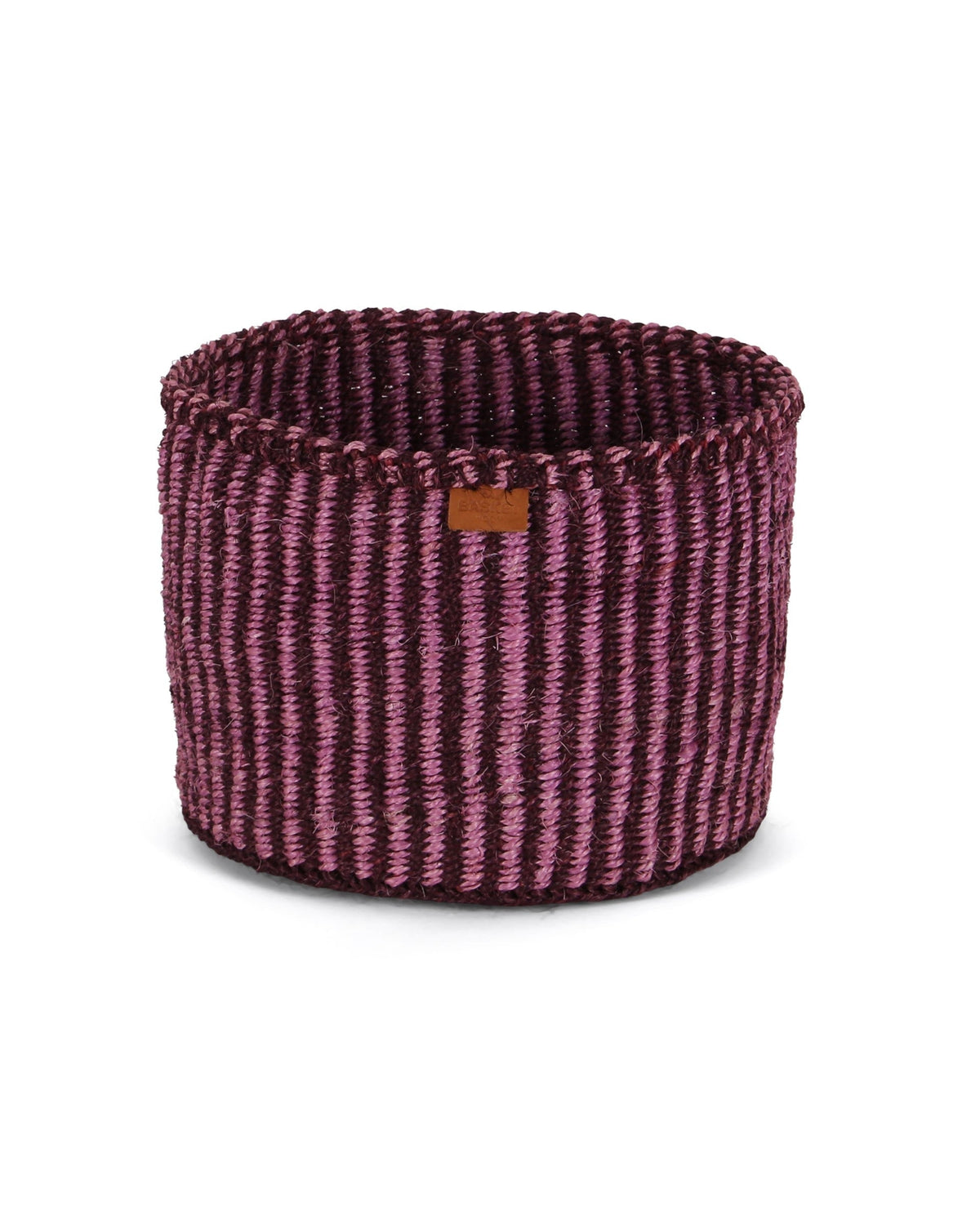 Kipuli: Bordeaux and Pink Pinstripe Woven Storage Basket