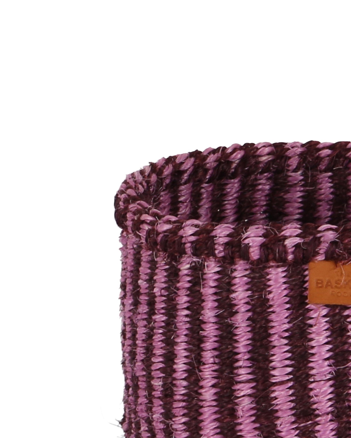 Kipuli: Bordeaux and Pink Pinstripe Woven Storage Basket