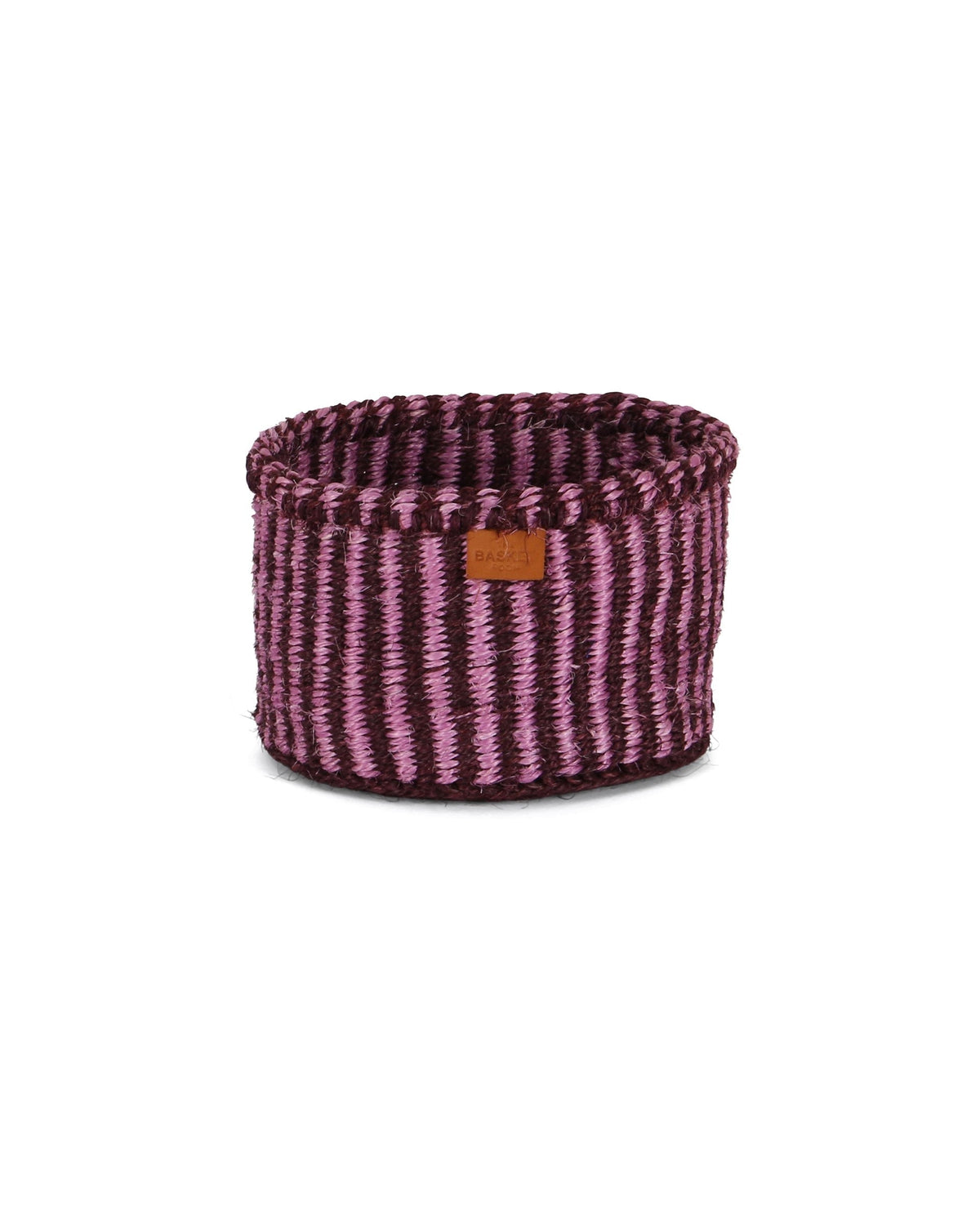 Kipuli: Bordeaux and Pink Pinstripe Woven Storage Basket