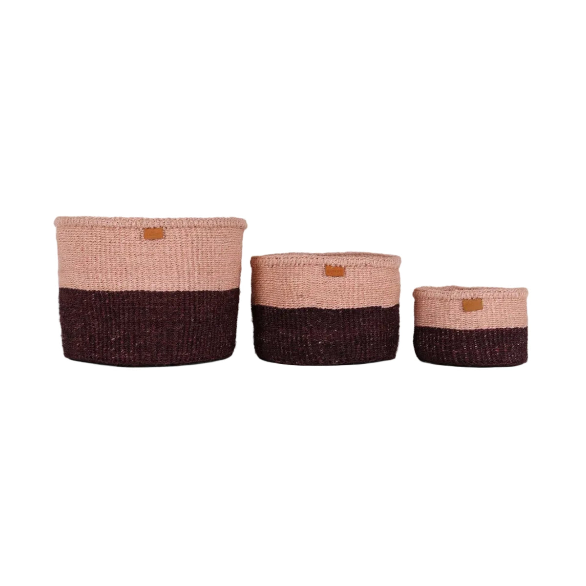 Salsa: Bordeaux and Pink Colour Block Woven Basket