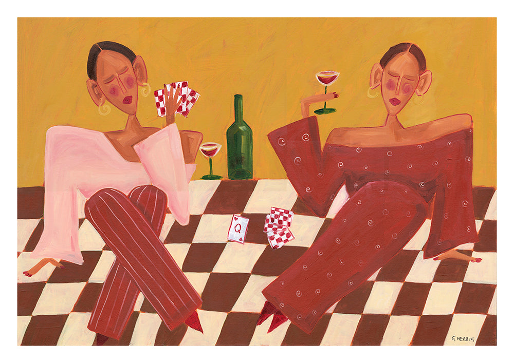 Afternoon of Wine & Cards Print