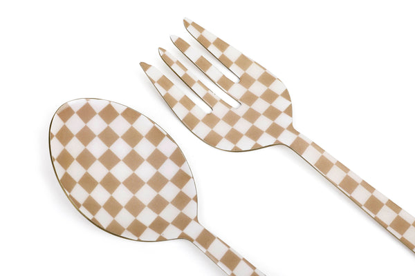 Peach Enamel Serving Spoons Set of 2 11x2.5 Inches - Casa Amarosa