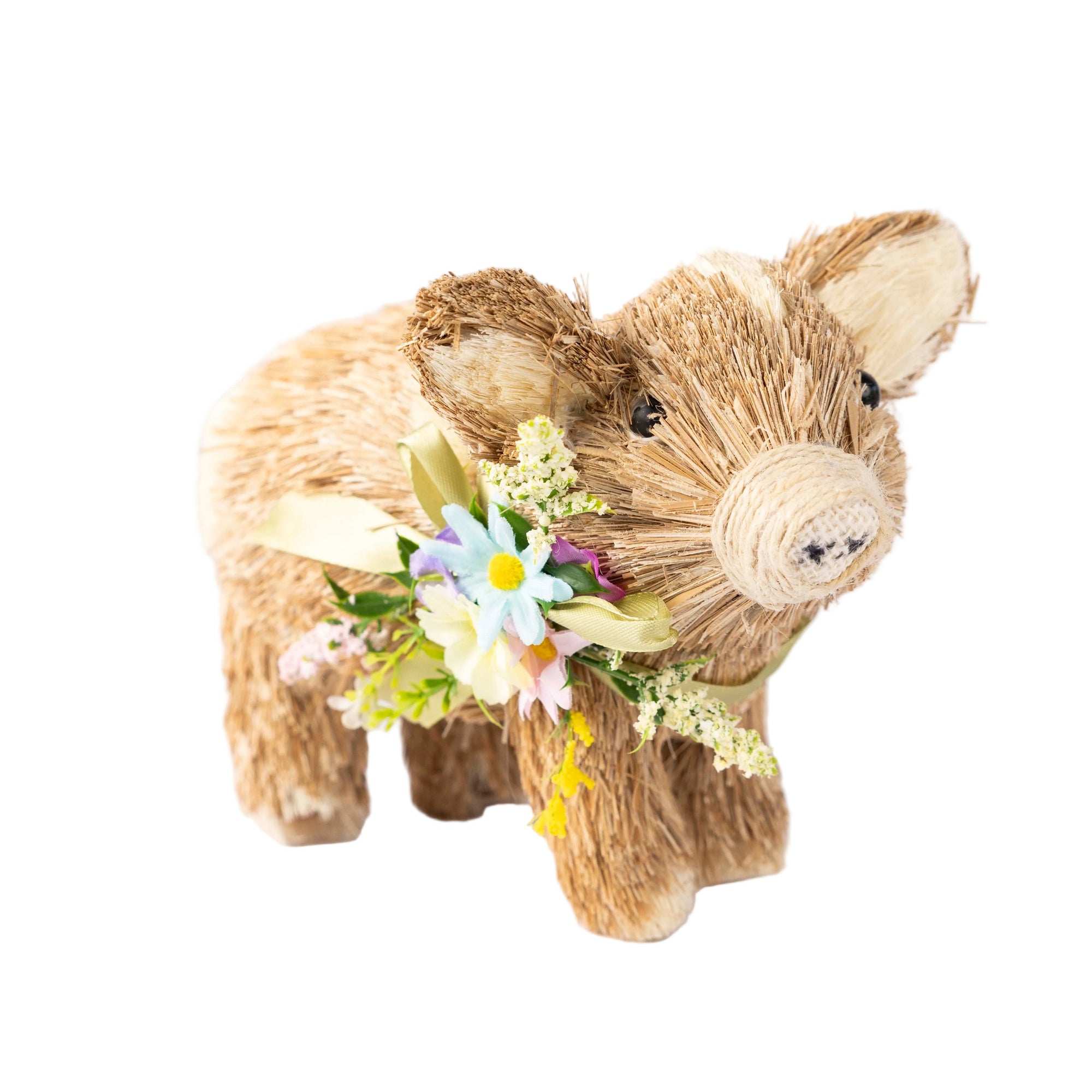 Bristle Piglet with Floral Wreath
