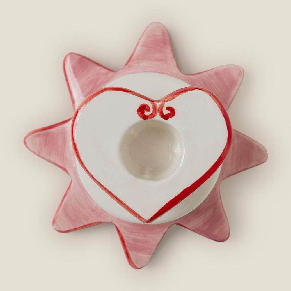Star-Heart Candle Holder Red + Pink