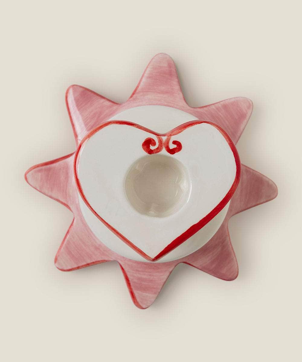 Load image into Gallery viewer, Star-Heart Candle Holder Red + Pink
