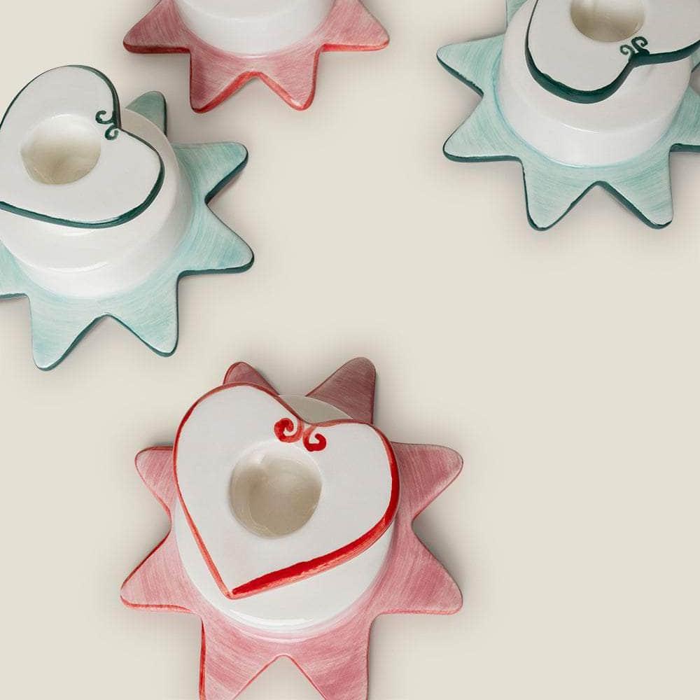 Star-Heart Candle Holder Red + Pink