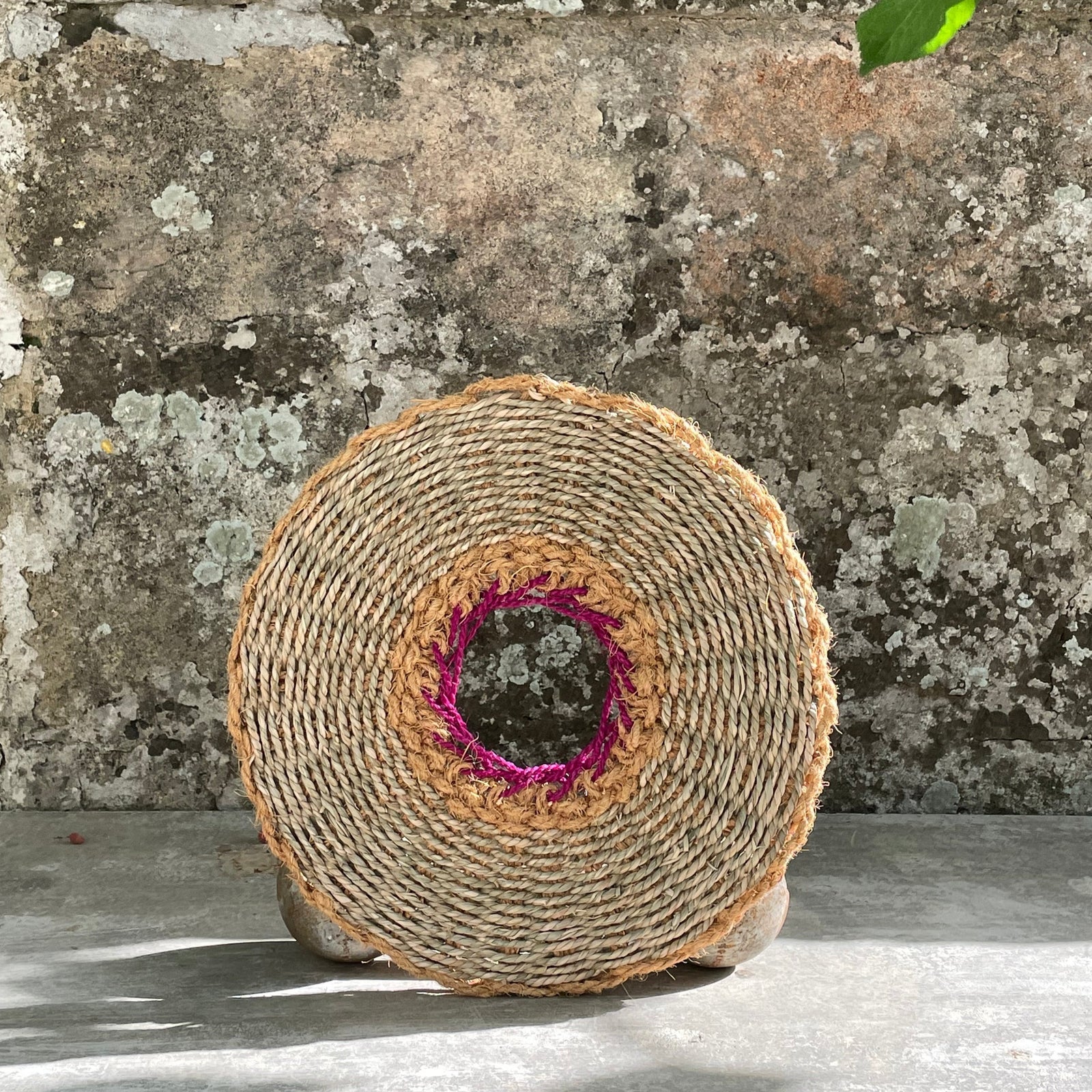 Fisculo Hand Woven Placemat | Natural, Pink & Saffron