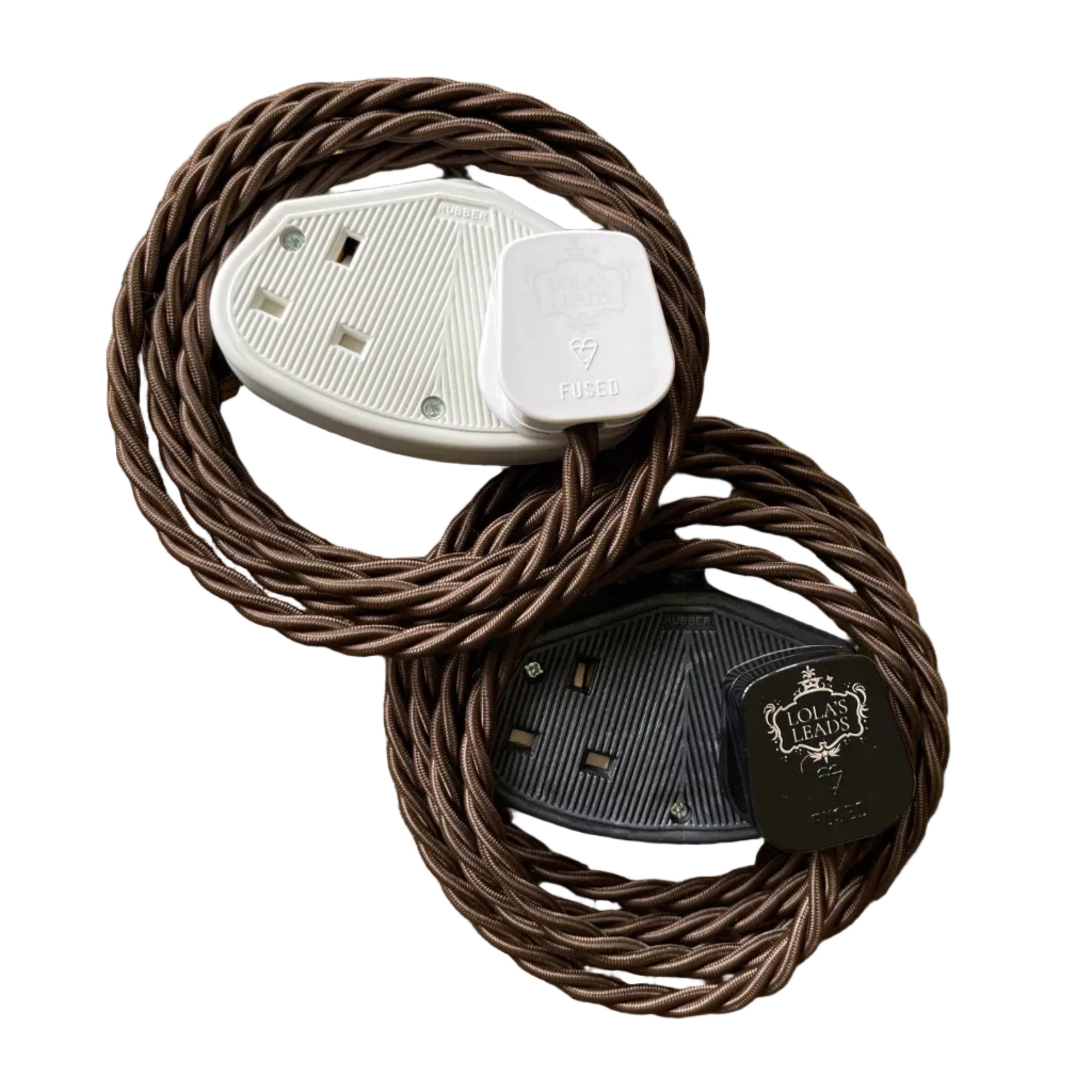 Espresso - Lola's Leads Fabric Extension Cable 