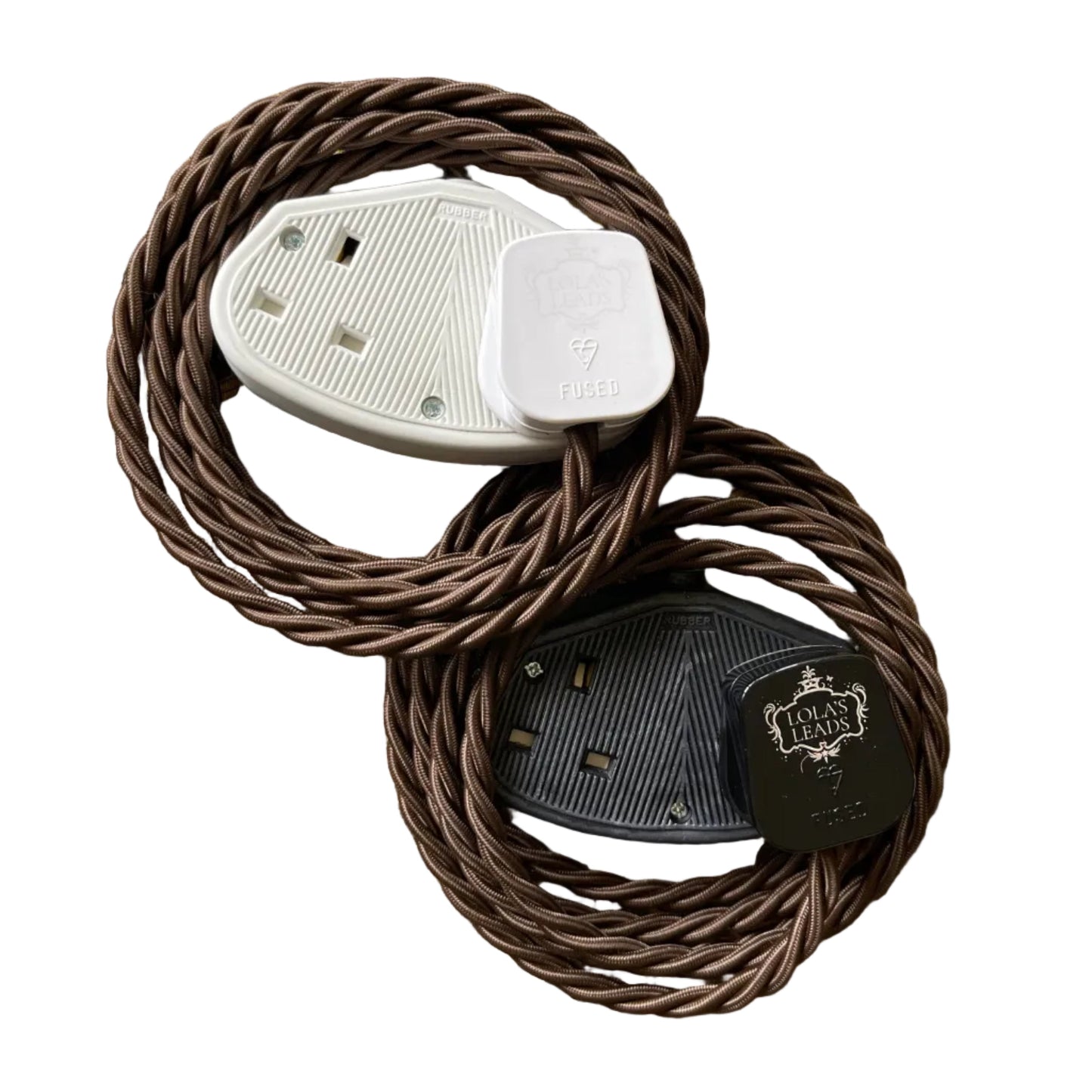 Espresso - Lola's Leads Fabric Extension Cable 