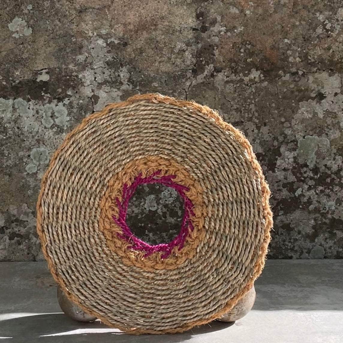 Fisculo Hand Woven Placemat | Natural, Pink & Saffron