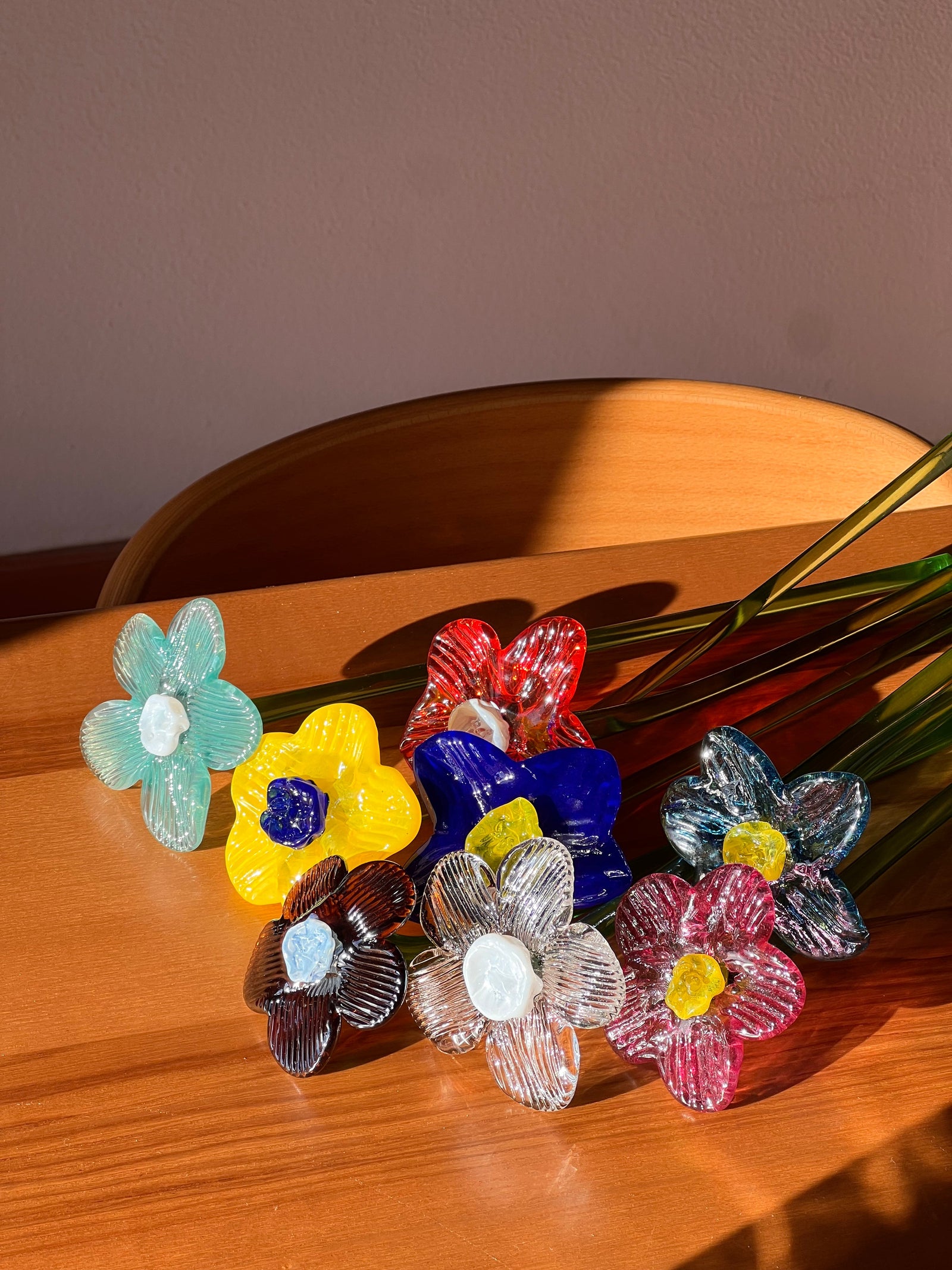 Mouthblown Crystal Flower - Small