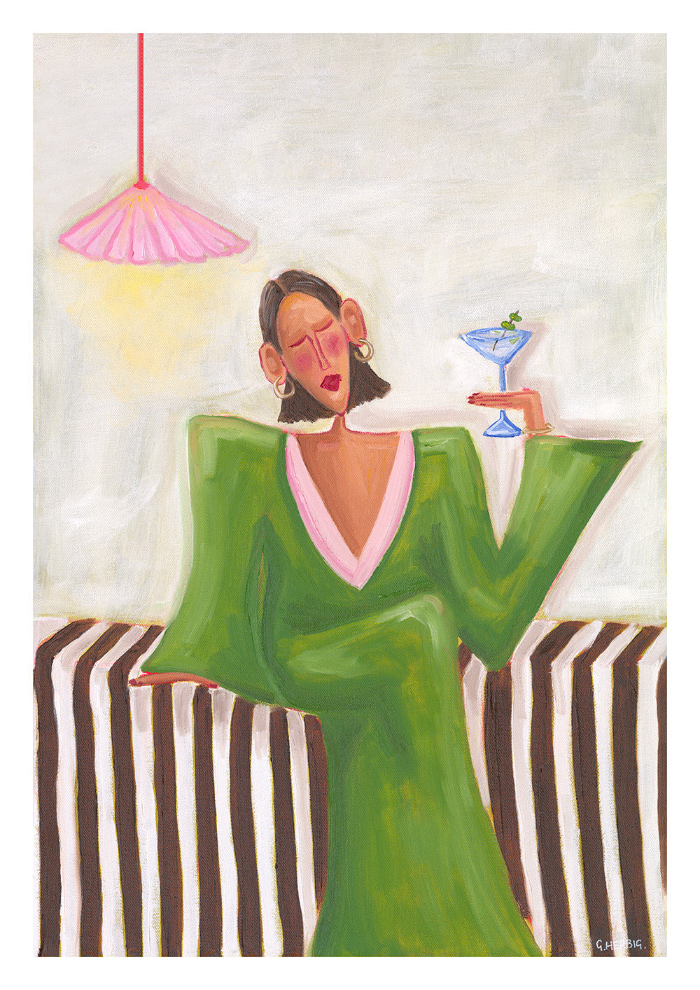 Martini in the Bedroom Print