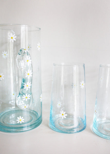 Daisy Recycled Glass Jug