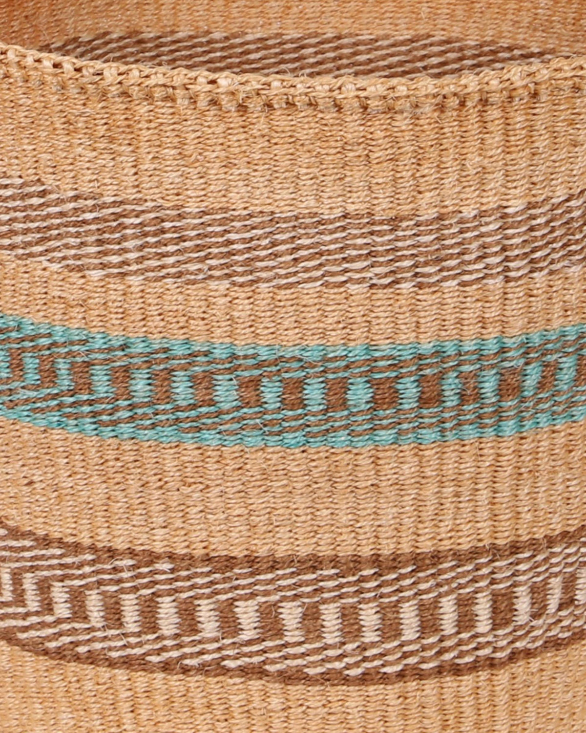 NDEGE:  Natural, Turquoise and Brown Sisal Basket