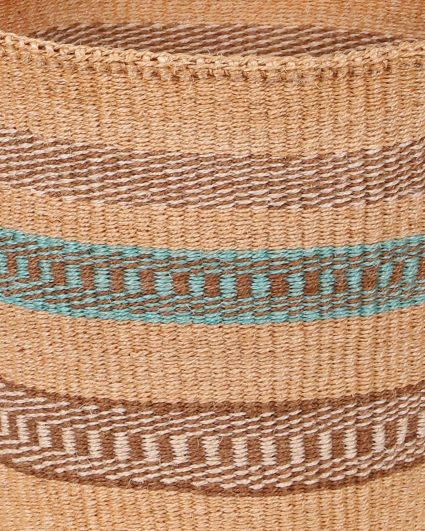 NDEGE:  Natural, Turquoise and Brown Sisal Basket