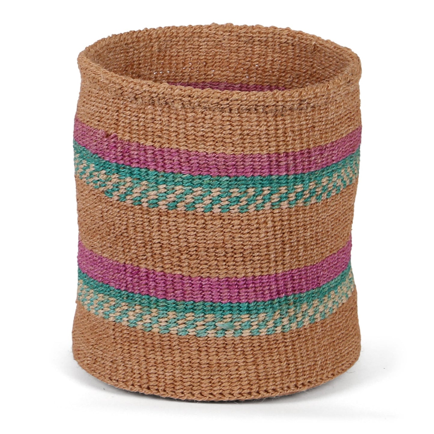 NYUMBANI:  Purple, Turquoise and Sand Sisal Basket