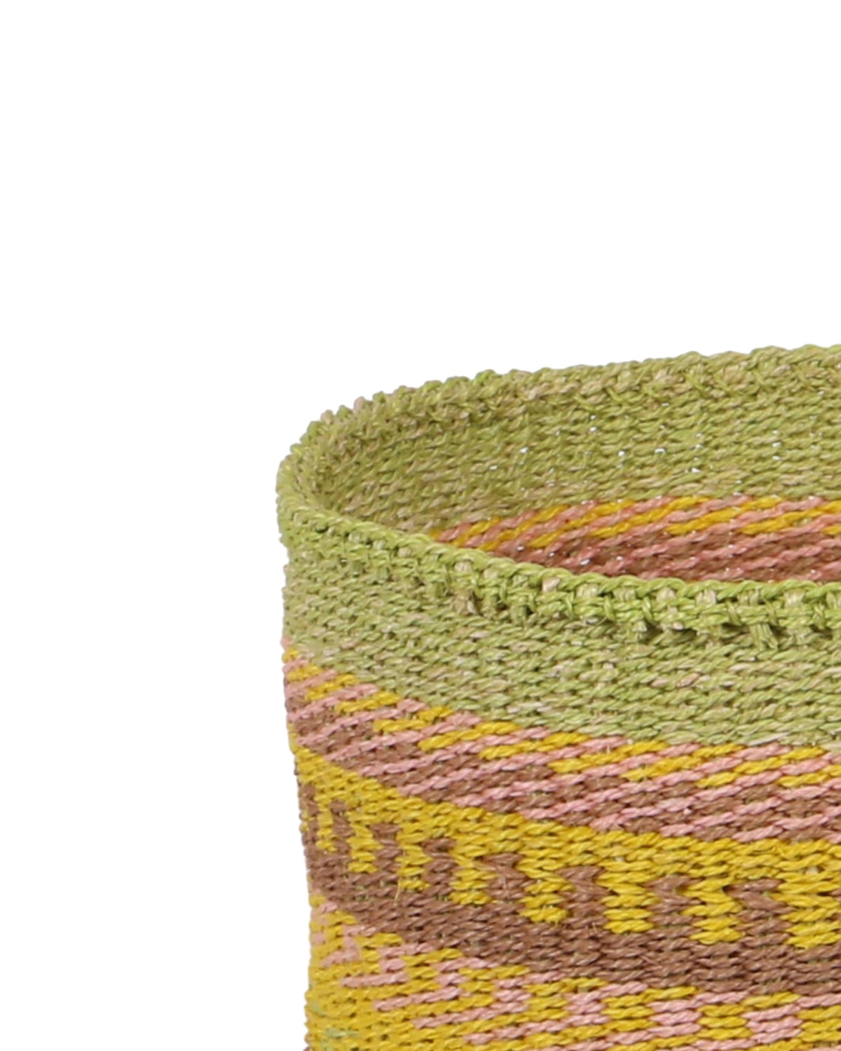 ODI:  Green, Yellow and Brown Sisal Basket