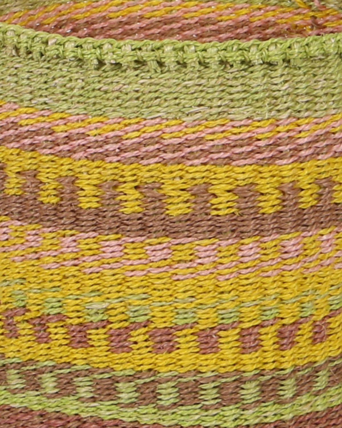 ODI:  Green, Yellow and Brown Sisal Basket