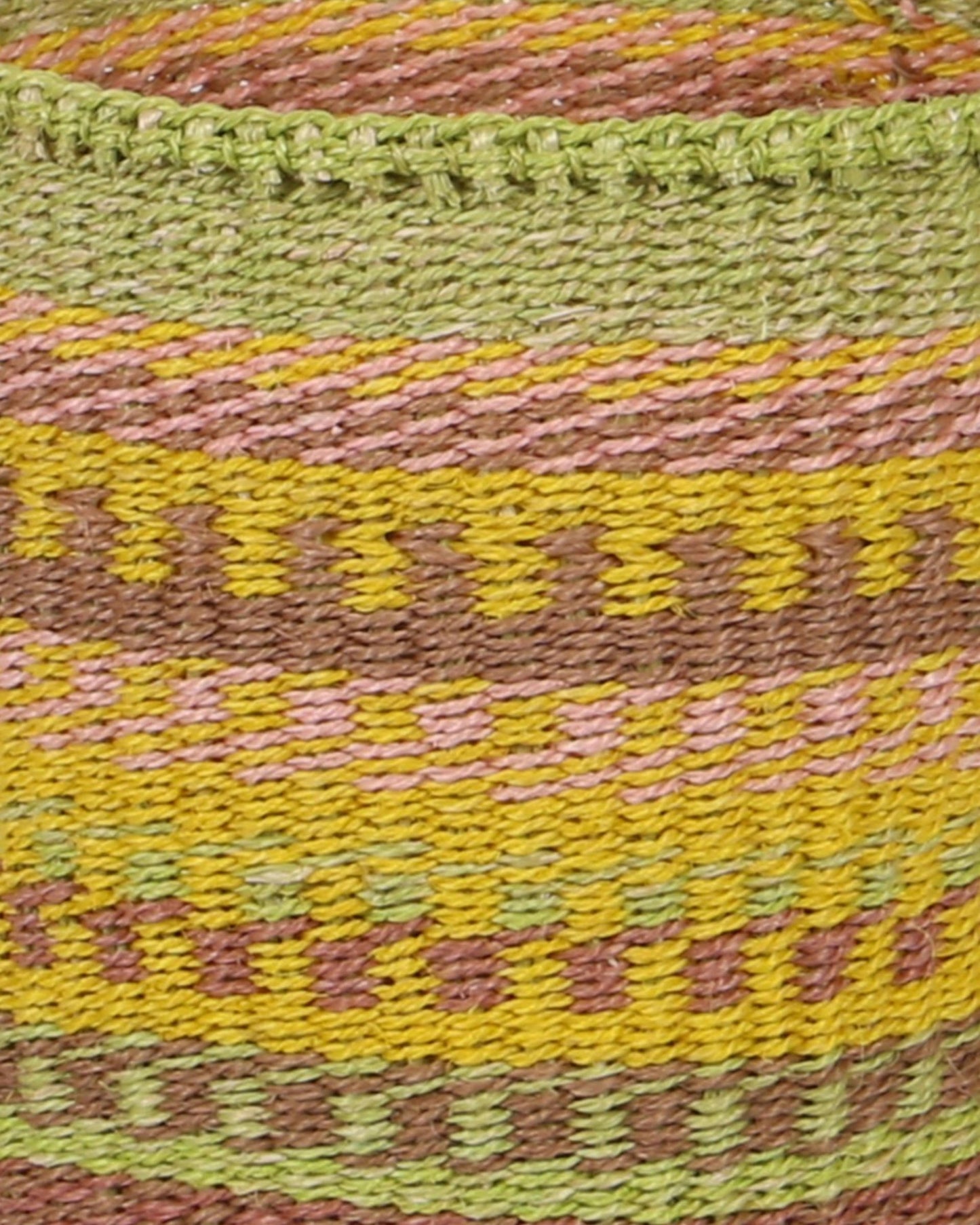 ODI:  Green, Yellow and Brown Sisal Basket