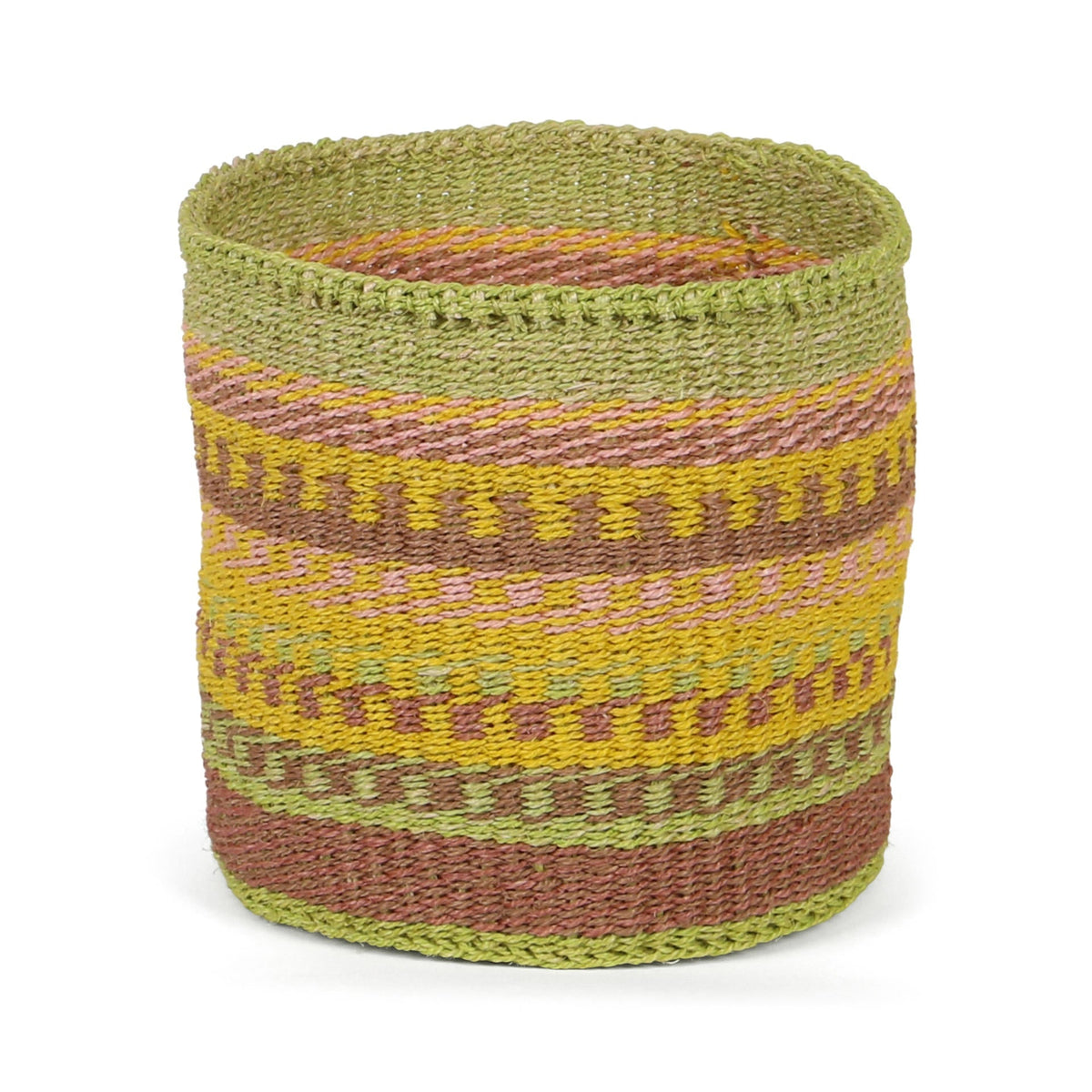 ODI:  Green, Yellow and Brown Sisal Basket