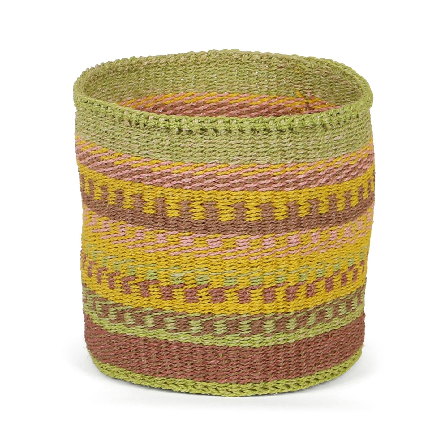 ODI:  Green, Yellow and Brown Sisal Basket