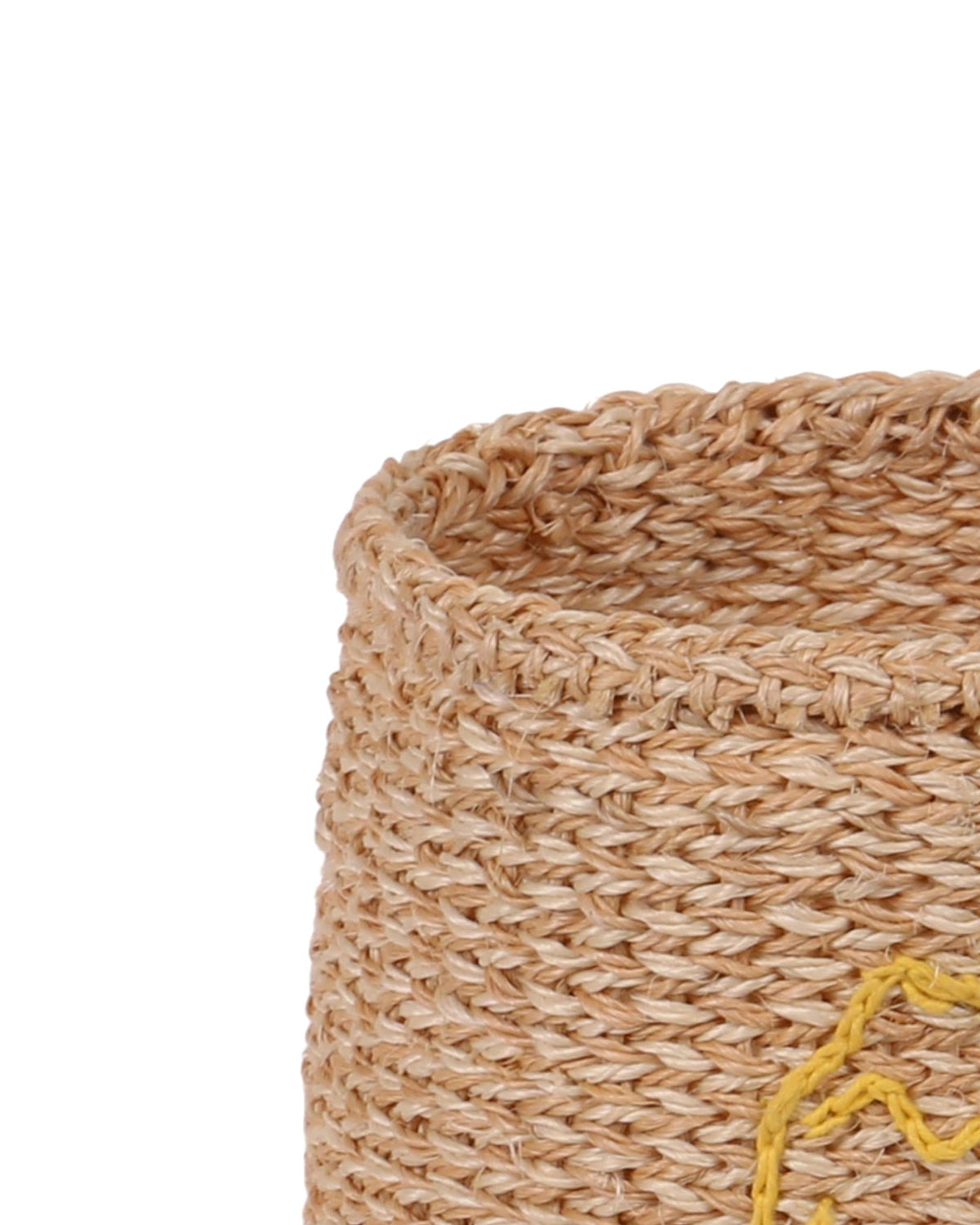 RAFIKI: Shell - Yellow Embroidered Sisal Basket