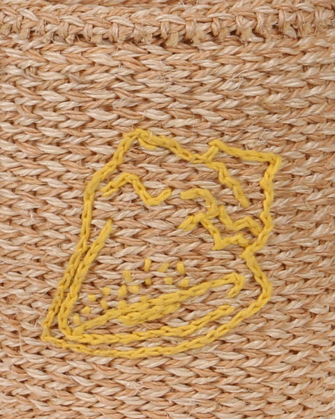 RAFIKI: Shell - Yellow Embroidered Sisal Basket