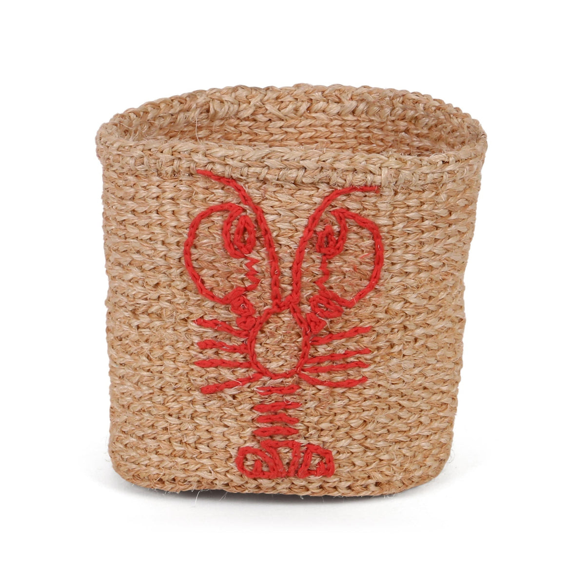 SEHEMU: Lobster Embroidered Sisal Basket