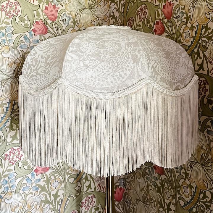William Morris Strawberry Thief Fringed Lampshade