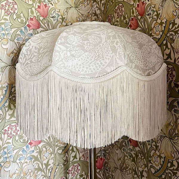 William Morris Strawberry Thief Fringed Lampshade