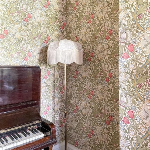 William Morris Strawberry Thief Fringed Lampshade