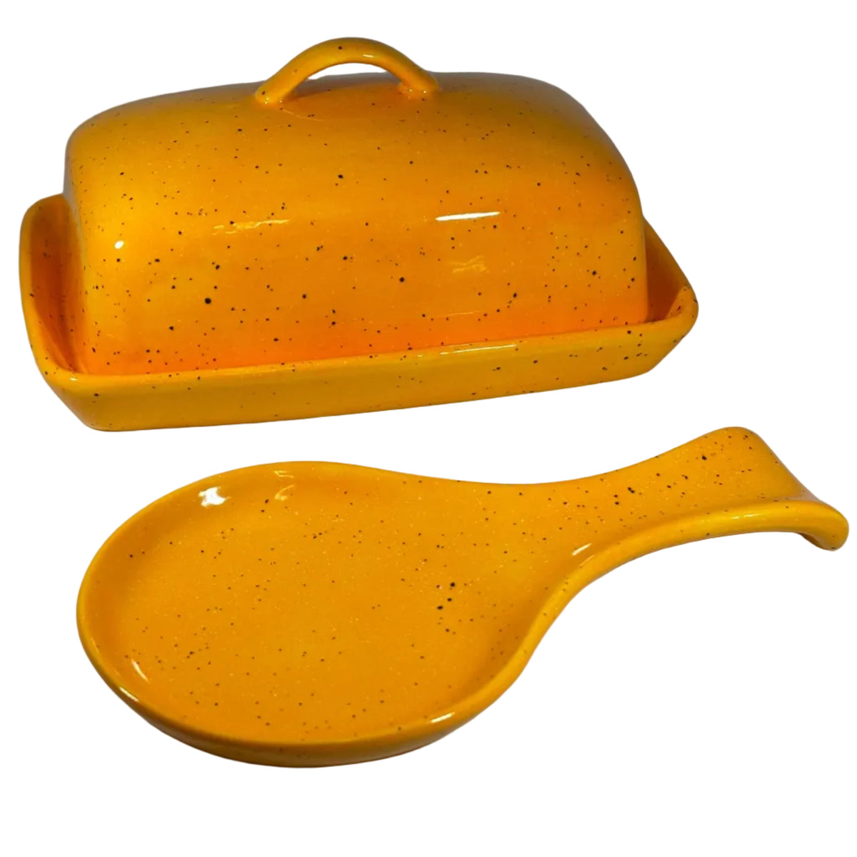 butter dish and spoon rest set