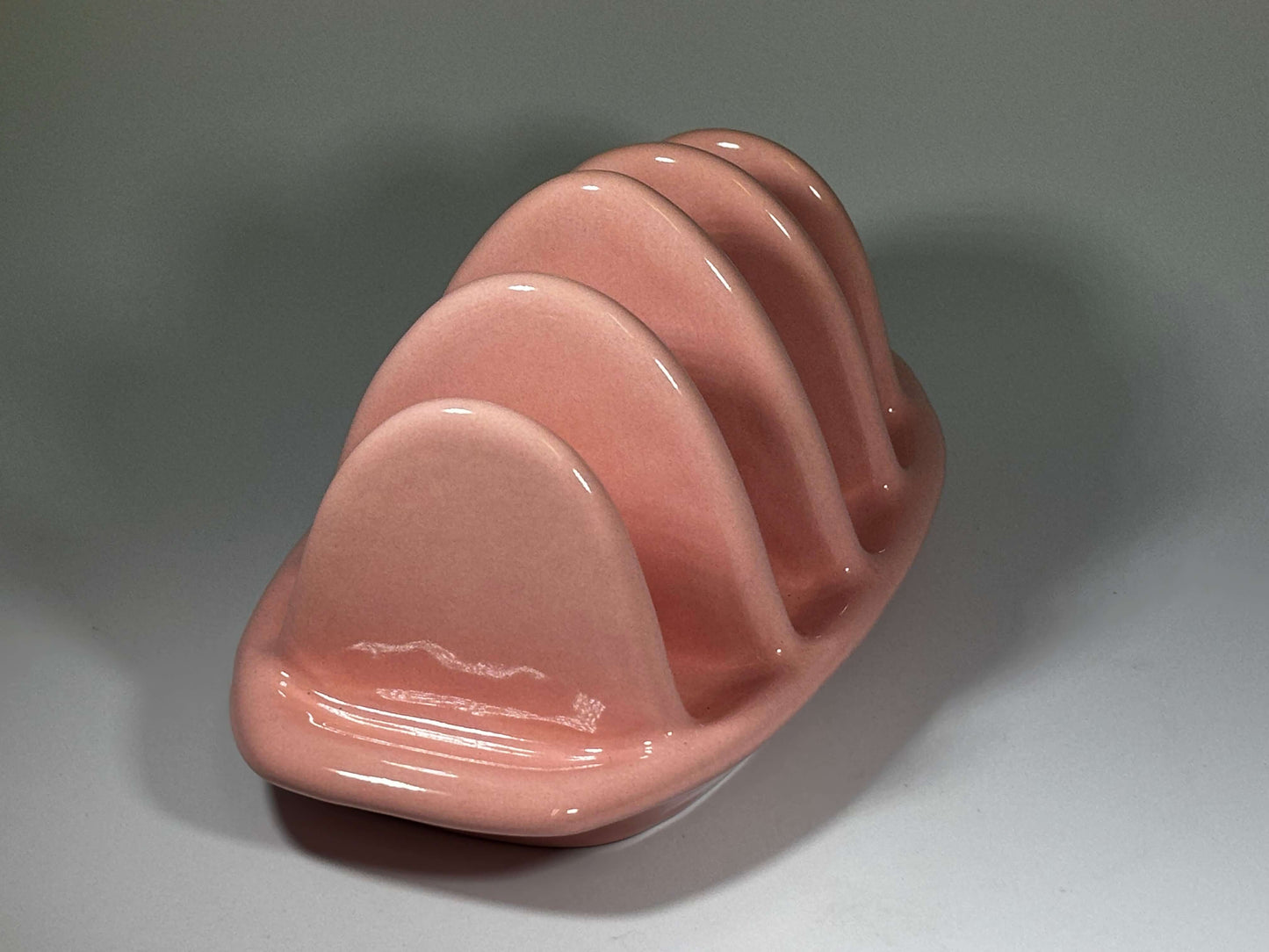 pink glazed toast rack