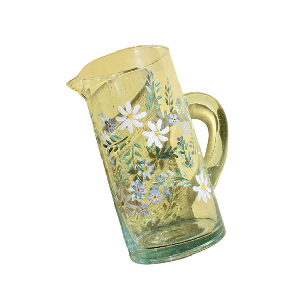 Daisy & Forget Me Nots Recycled Glass Jug