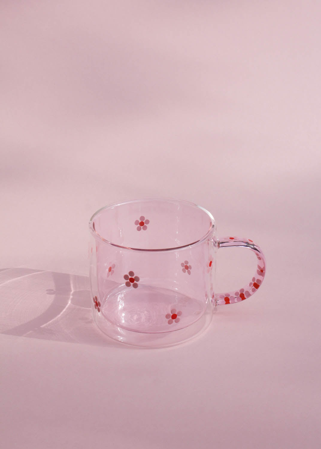 Hand Painted Pink Daisy Dot Mug