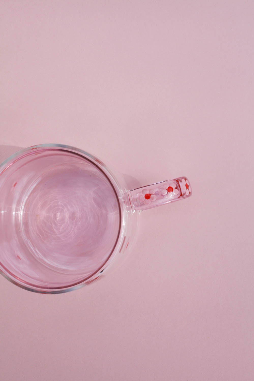 Hand Painted Pink Daisy Dot Mug