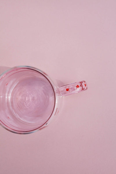 Hand Painted Pink Daisy Dot Mug
