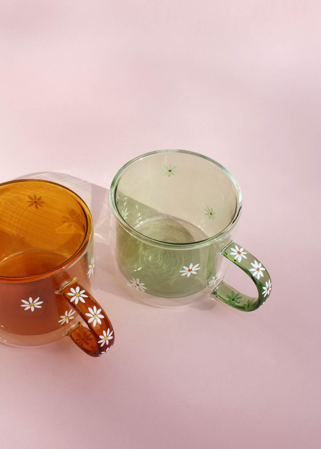 Hand Painted Amber Daisy Mug