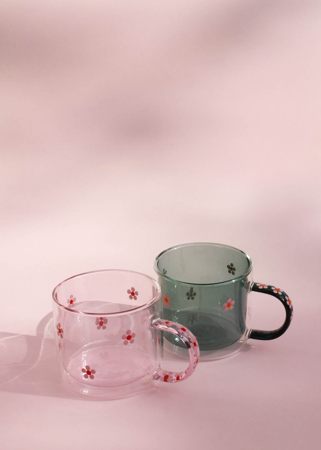 Hand Painted Pink Daisy Dot Mug