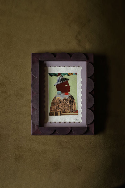 Aubergine Stained Scallop Frame