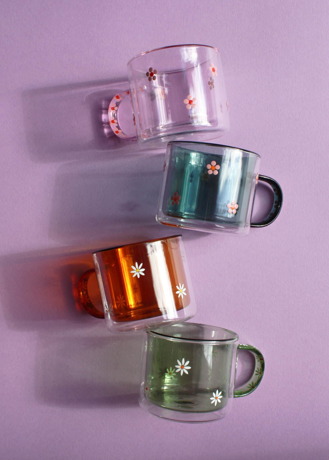 Hand Painted Amber Daisy Mug
