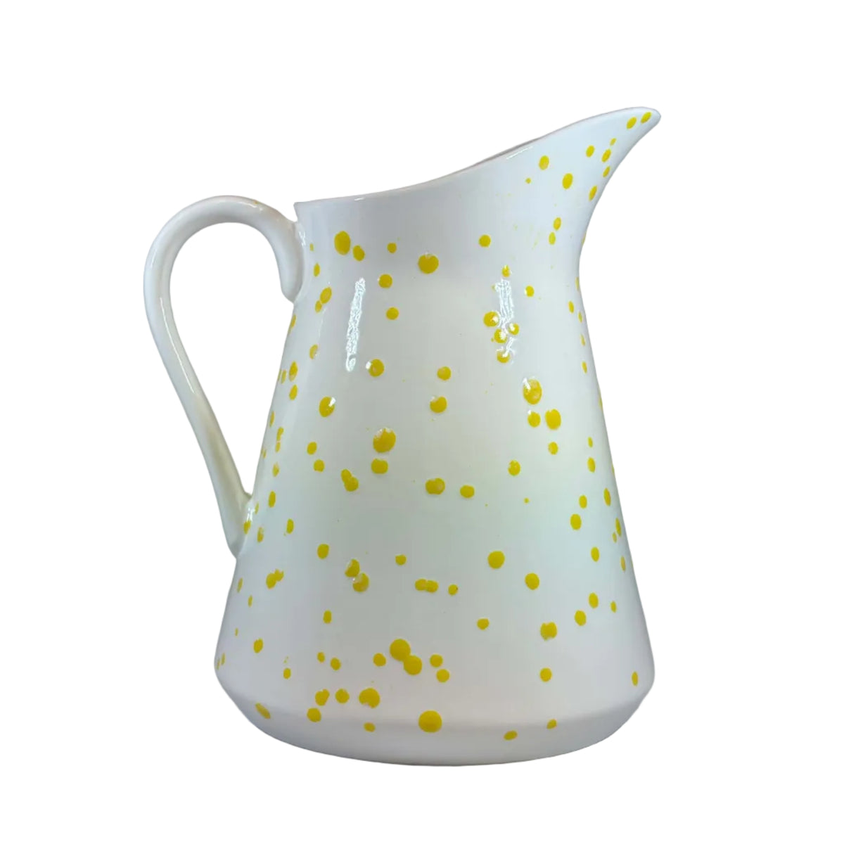 Milk Jug White with Yellow Spots