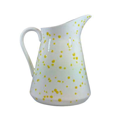Milk Jug White with Yellow Spots