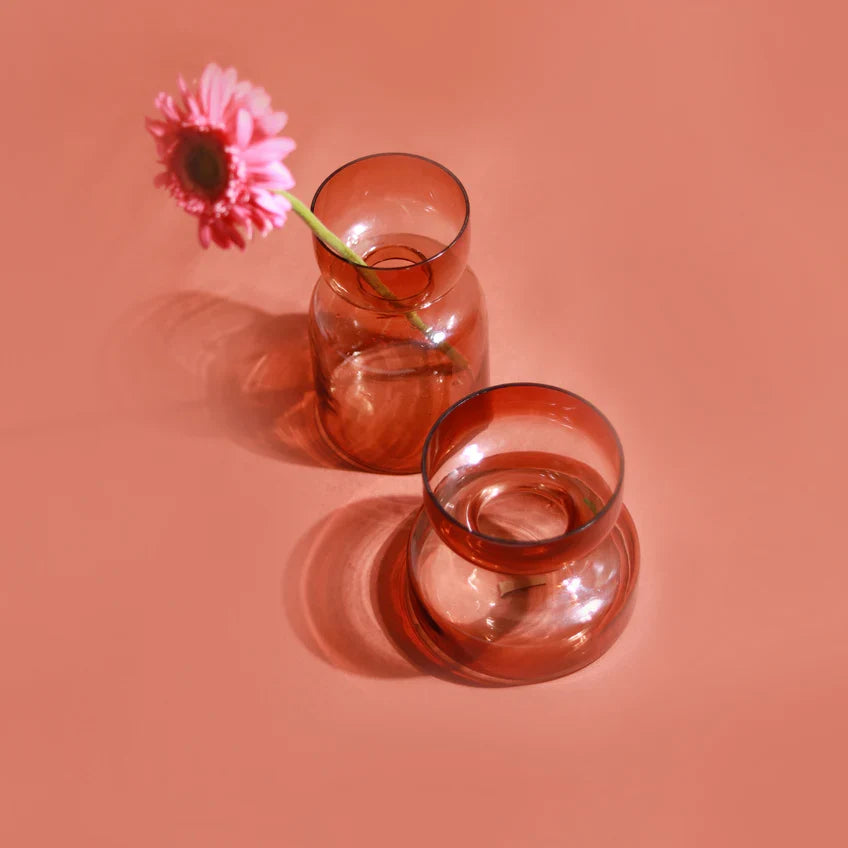 Slate Brown Handblown Glass Vase Tall, 4.72x4.72x7.87 Inch - Casa Amarosa