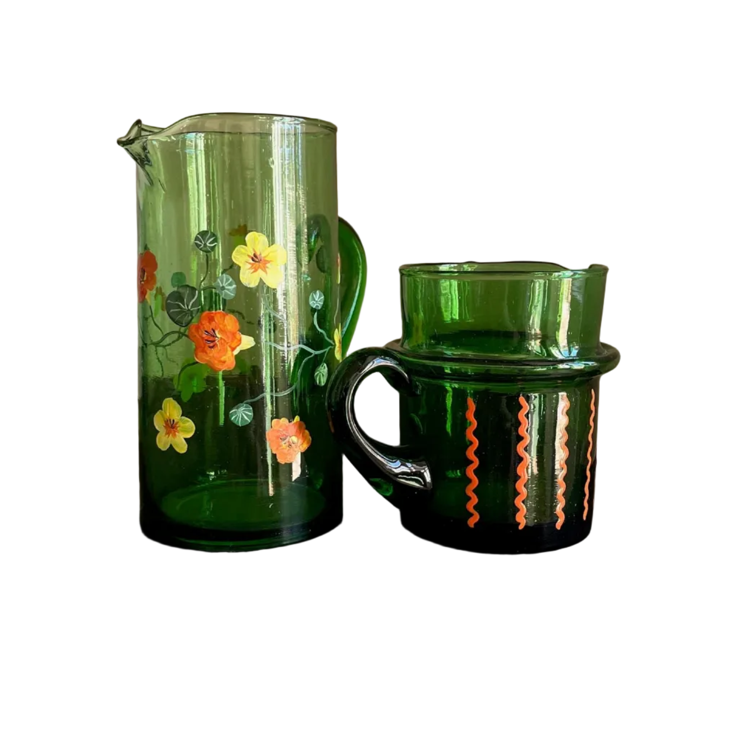 Nasturtium Green Recycled Glass Jug