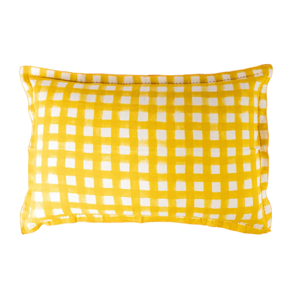 Gingham Mustard Cushion