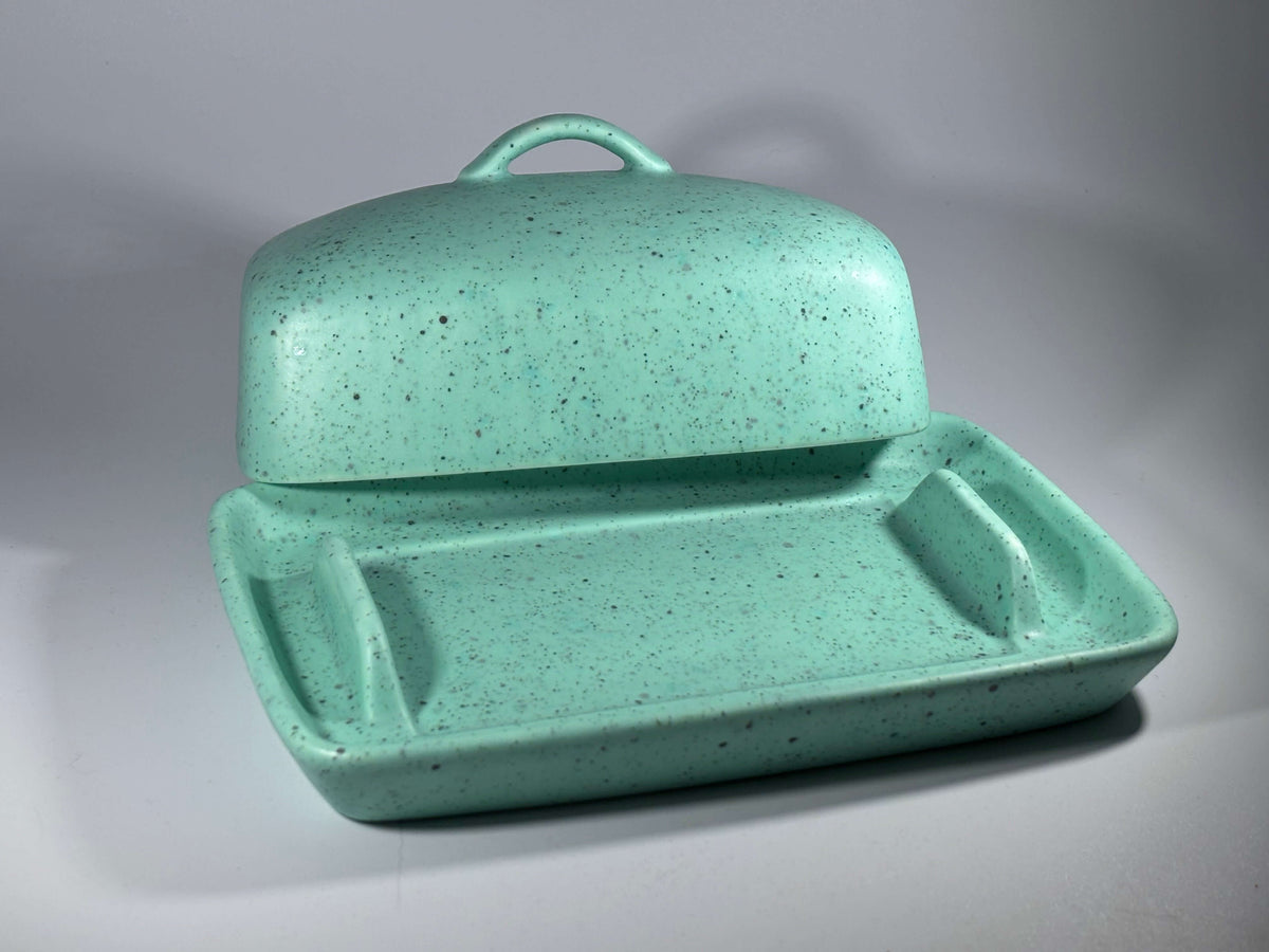 Stoneware Eggshell Green Butter Dish