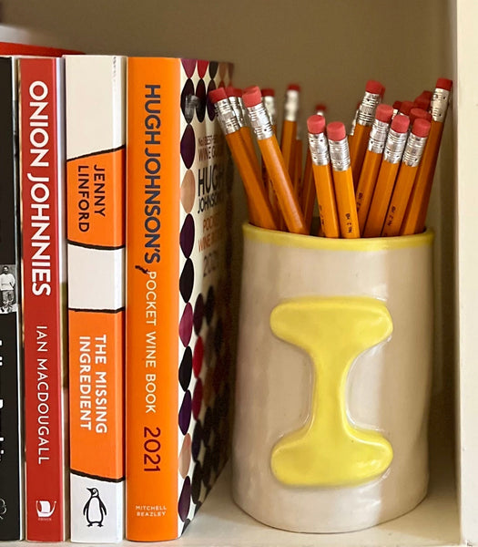 Yellow Mono Bright Pen Pot - Alpha Beaker
