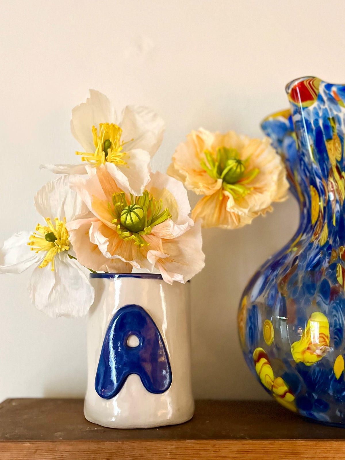 Navy Mono Bright Pen Pot - Alpha Beaker